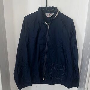 Sears Large Vintage Navy Jacket Hidden Hood